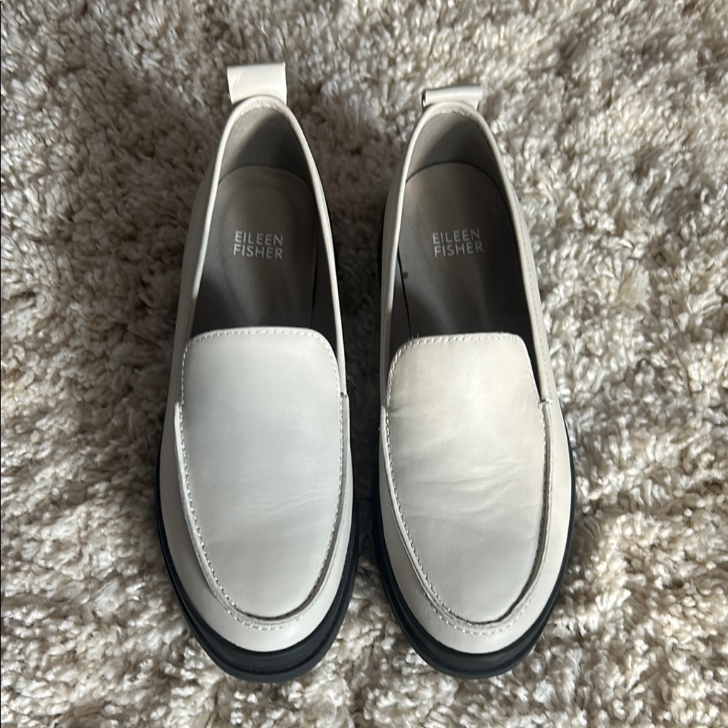 Eileen Fisher Off White/Bone Loafers